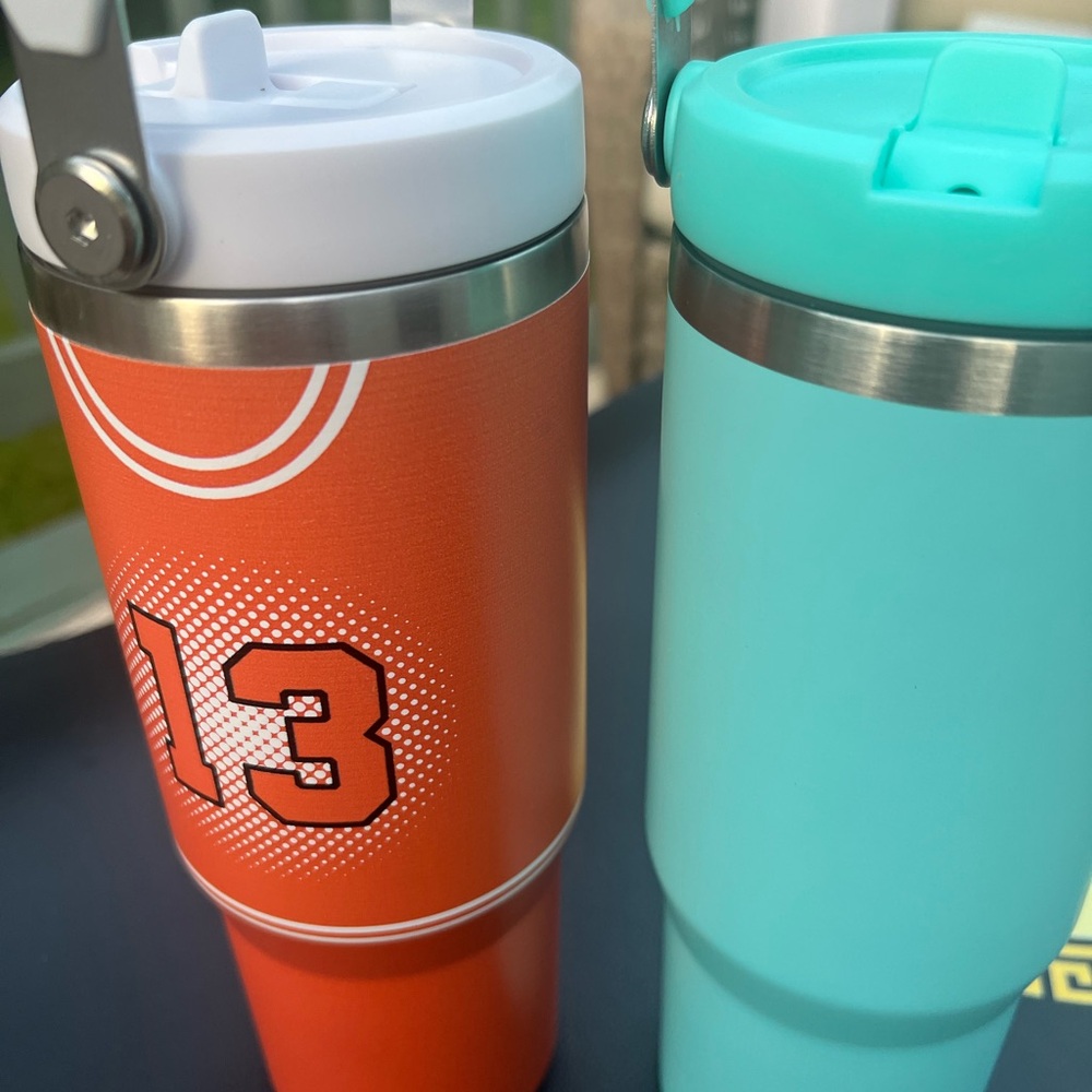 Orange and Teal Insulated Tumblers